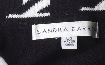 Sandra Darren Women's Black Cowl Neck Pullover L