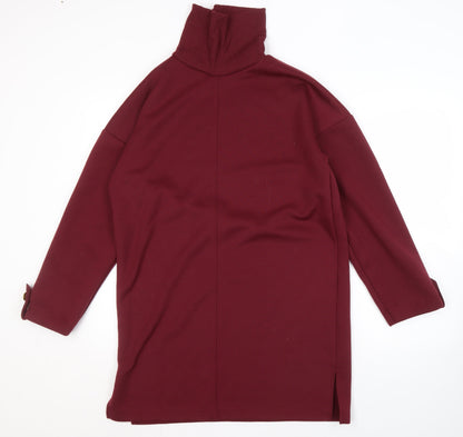 River Island Women's Red Roll Neck Long Sleeve Dress