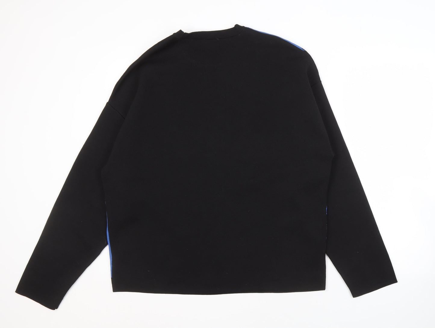 Bershka Men's Black Blue Pullover Jumper Size M