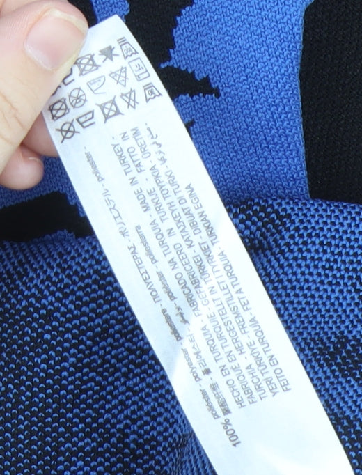 Bershka Men's Black Blue Pullover Jumper Size M