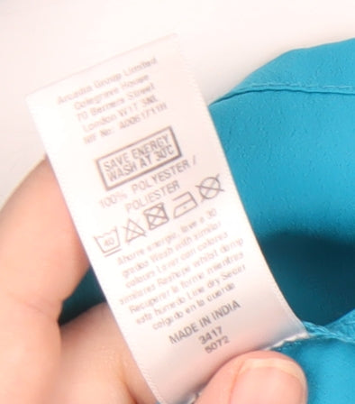 Miss Selfridge Women's Blue Sleeveless Playsuit Size 8