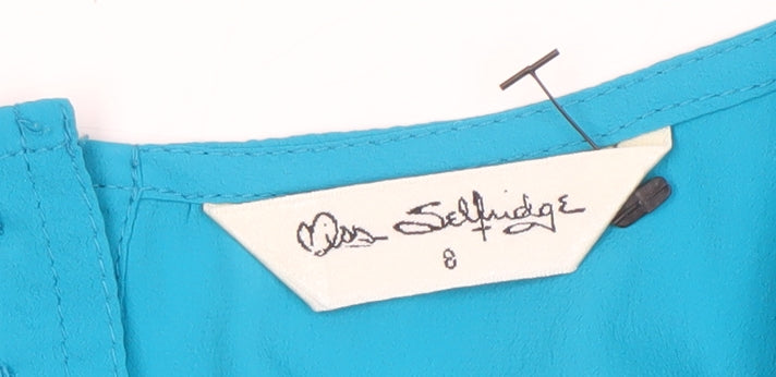 Miss Selfridge Women's Blue Sleeveless Playsuit Size 8