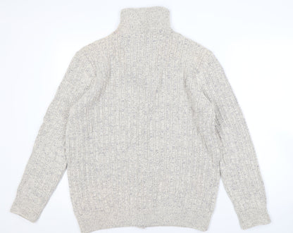 Maine New England Men's Grey M Cable-Knit Jumper