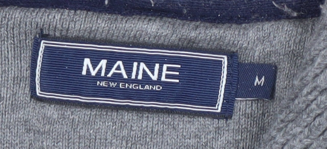 Maine New England Men's Grey M Cable-Knit Jumper