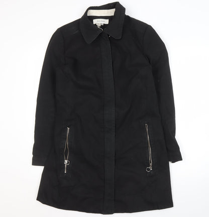 Womens UK Size L Zara Basic Black Overcoat