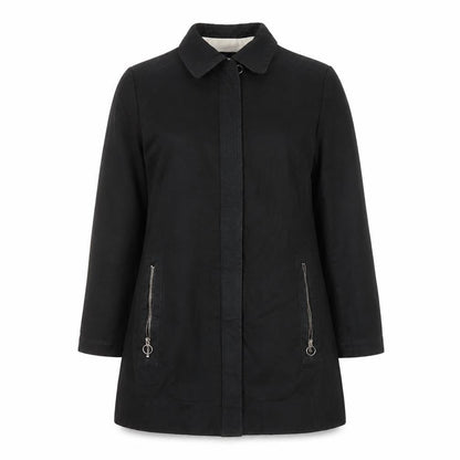 Womens UK Size L Zara Basic Black Overcoat