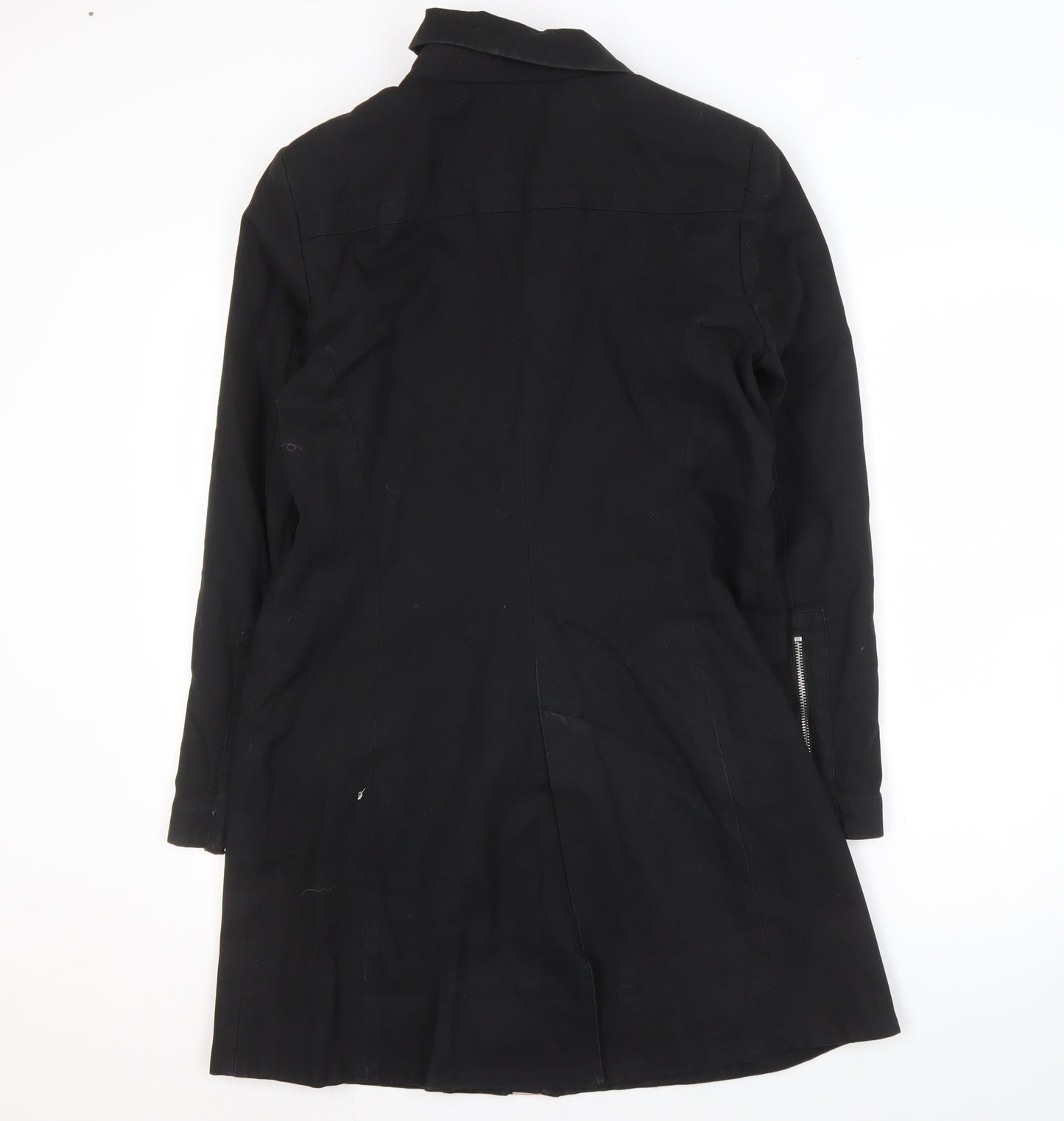 Womens UK Size L Zara Basic Black Overcoat