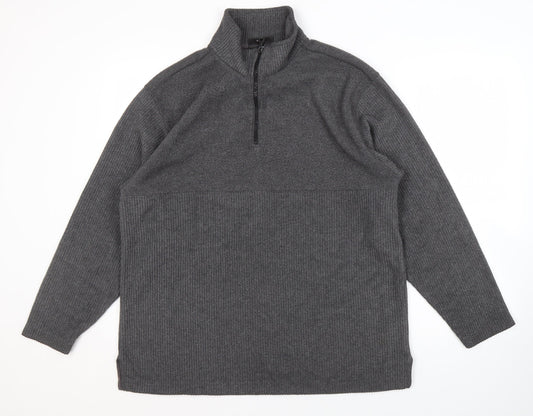 Mens UK Size M NEXT Grey Half Zip Sweatshirt