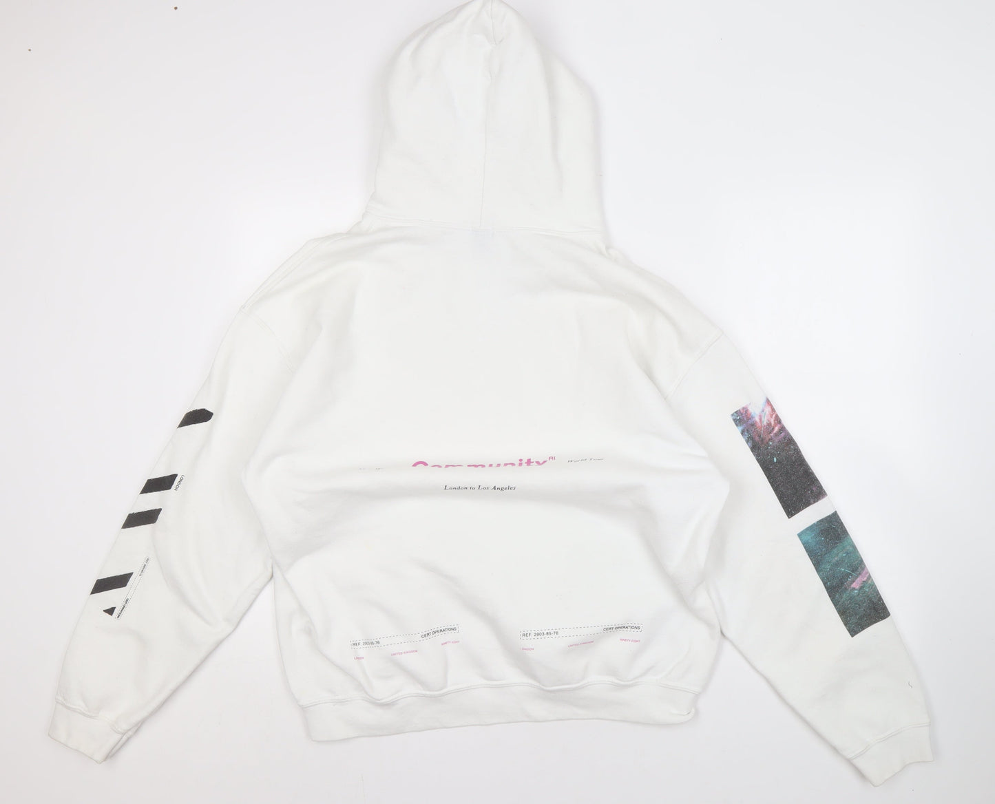 Mens UK Size M River Island White Pullover Hoodie