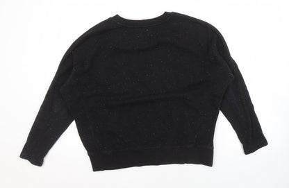 Womens UK Size XS MTWTFSS Weekday Black Pullover Sweatshirt