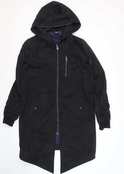 Black Women's Parka Coat Size 8 with Full Zip