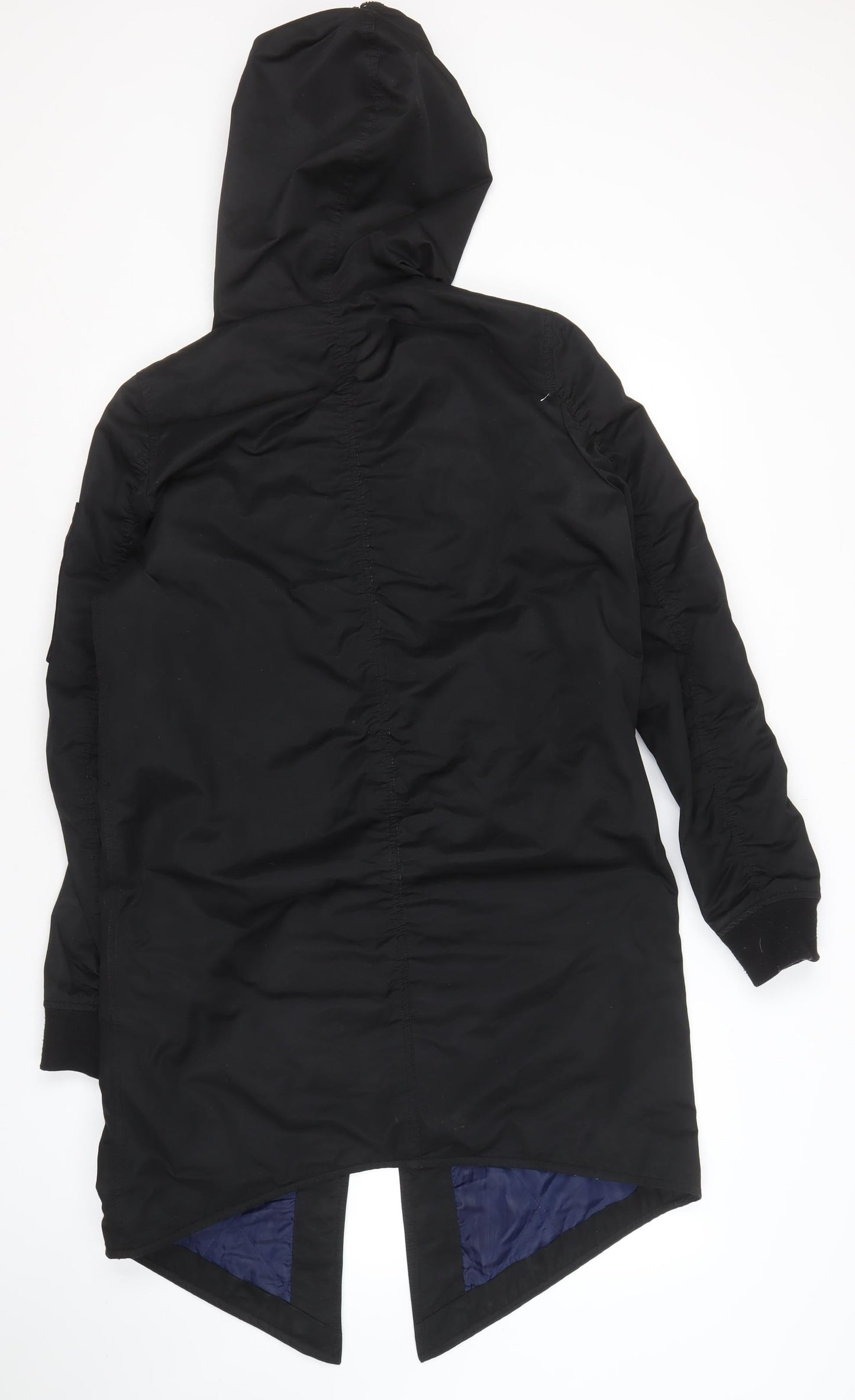 Black Women's Parka Coat Size 8 with Full Zip
