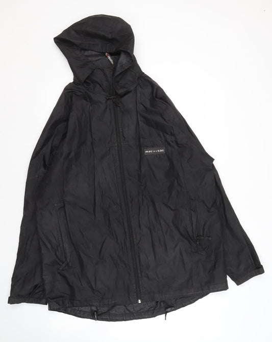 Mens UK Size S/M mac in a sac Black Rain Coat