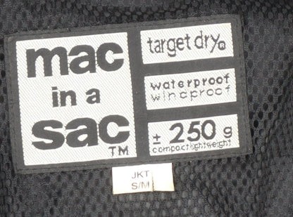 Mens UK Size S/M mac in a sac Black Rain Coat