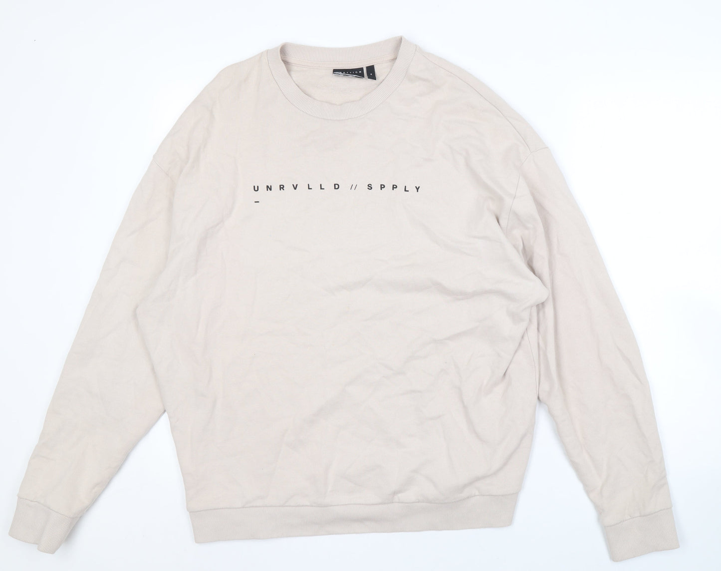 Mens UK Size M ASOS DESIGN Beige Pullover Sweatshirt