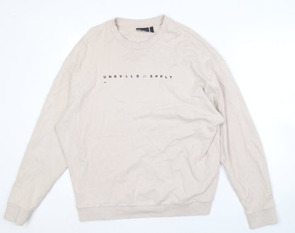 Mens UK Size M ASOS DESIGN Beige Pullover Sweatshirt