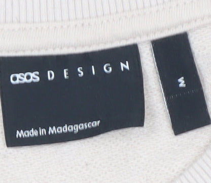 Mens UK Size M ASOS DESIGN Beige Pullover Sweatshirt