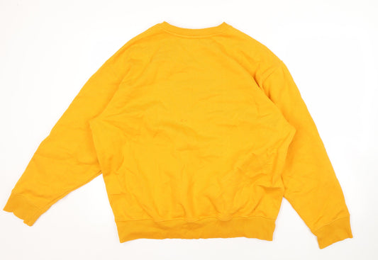 Zara Men's Yellow Pullover Sweatshirt - Size S