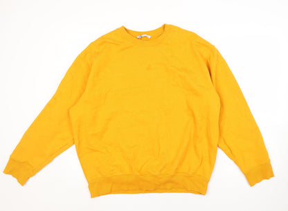 Zara Men's Yellow Pullover Sweatshirt - Size S