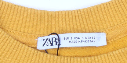 Zara Men's Yellow Pullover Sweatshirt - Size S