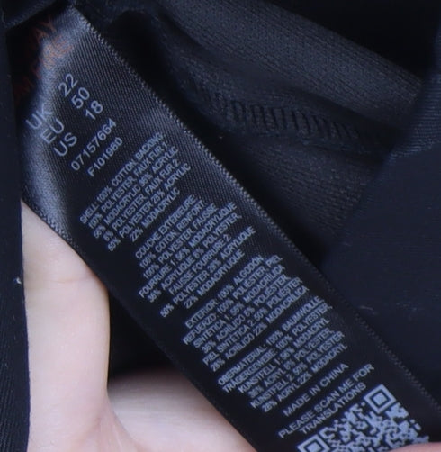 ASOS Unisex Black Parka Coat, Size UK 22, Hooded