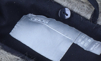 ASOS Unisex Black Parka Coat, Size UK 22, Hooded