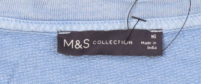 Womens UK Size 16 Marks and Spencer Blue Pullover Jumper