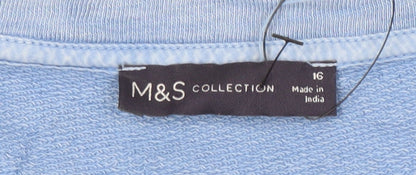 Womens UK Size 16 Marks and Spencer Blue Pullover Jumper