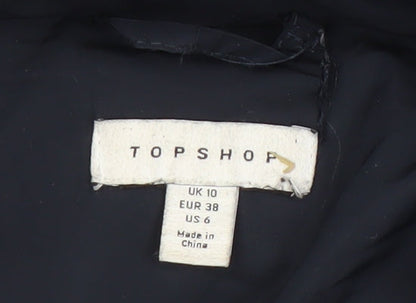 Topshop Women's Black Puffer Jacket Size 10