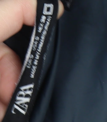 Zara Men's Black Puffer Jacket M Winter Hooded