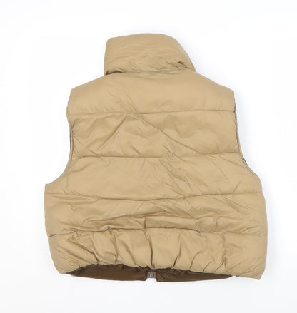 Womens UK Size L Zara Beige Puffer Jacket