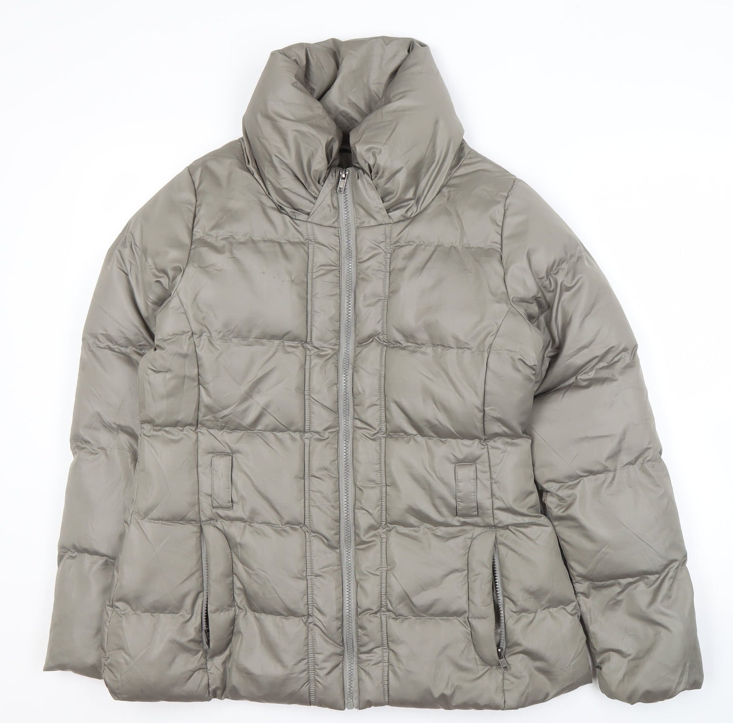 Womens UK Size M Brave Soul Grey Puffer Jacket