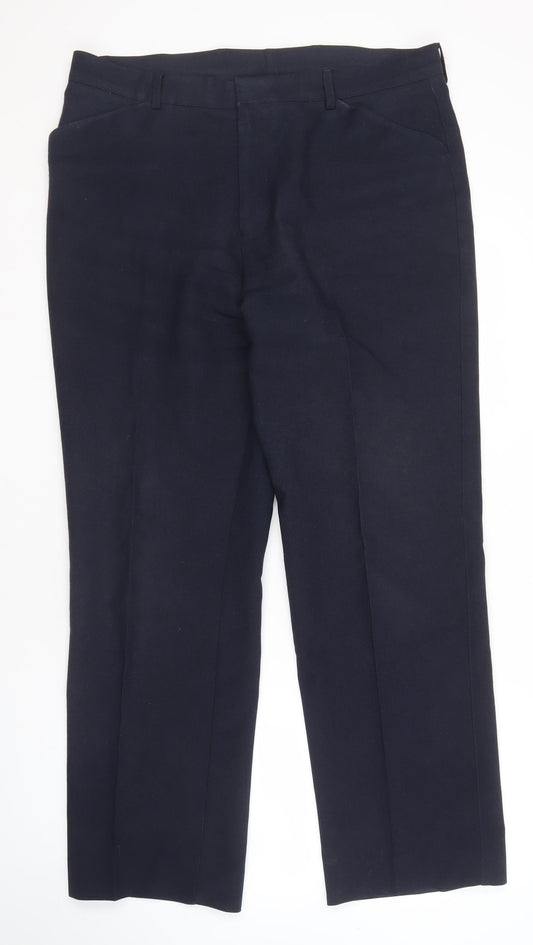 Greenwoods Men's Black Polyester Formal Trousers