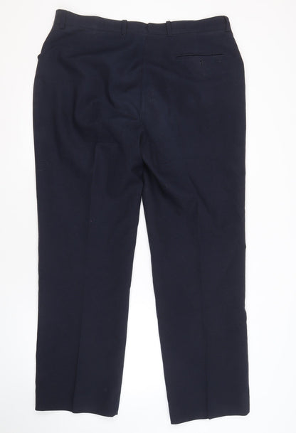 Greenwoods Men's Black Polyester Formal Trousers