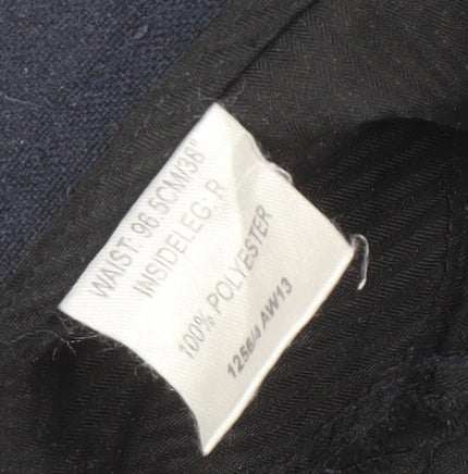 Greenwoods Men's Black Polyester Formal Trousers