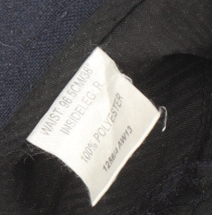 Greenwoods Men's Black Polyester Formal Trousers