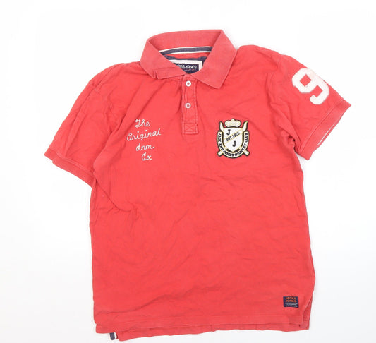 Jack & Jones Men's Red Polo Shirt M