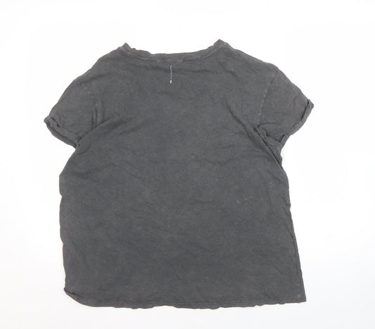 AllSaints Women's Grey Crew Neck T-Shirt Size 10