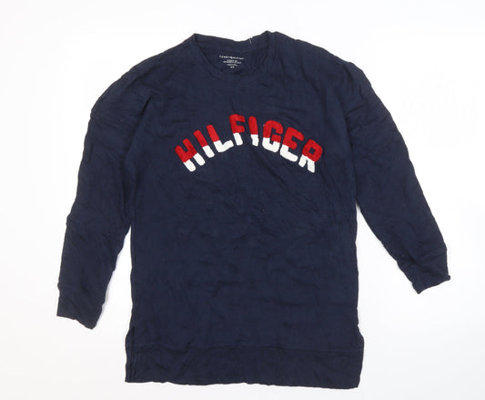 Tommy Hilfiger Men's Blue S Embroidered Pullover Jumper
