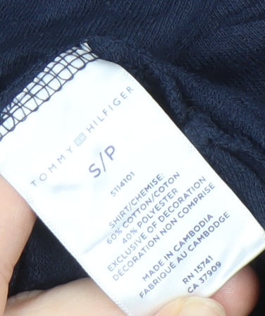 Tommy Hilfiger Men's Blue S Embroidered Pullover Jumper