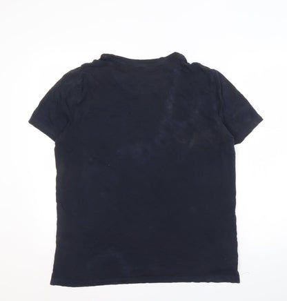 White Stuff Men's Blue Cotton Tee, Size M, Crew Neck