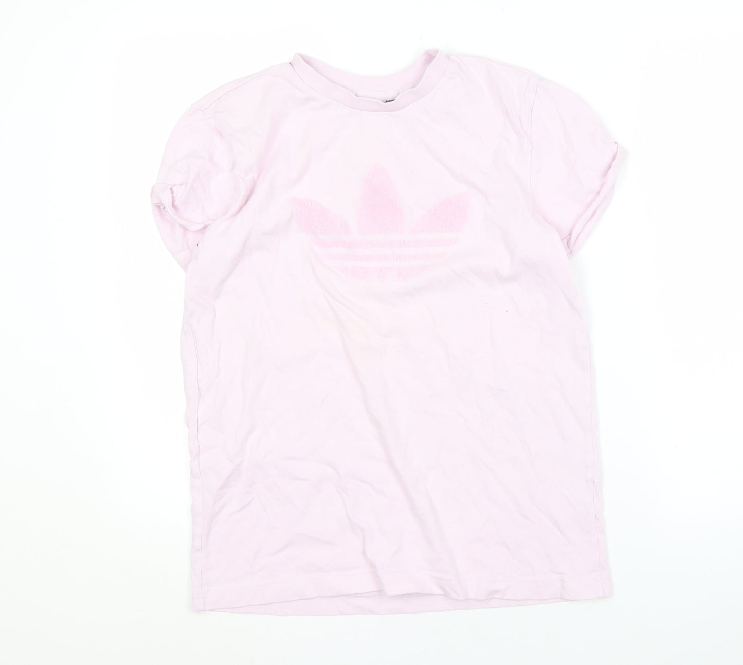 Adidas Women's Pink T-Shirt, Size 4, Logo Design