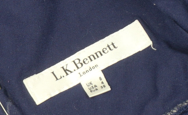 L.K. Bennett Women's Blue 3/4 Sleeve Dress Size 8