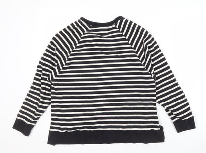 Vero Moda Women's Black Striped Pullover Sweatshirt S