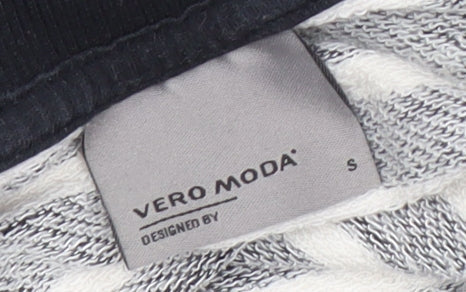 Vero Moda Women's Black Striped Pullover Sweatshirt S