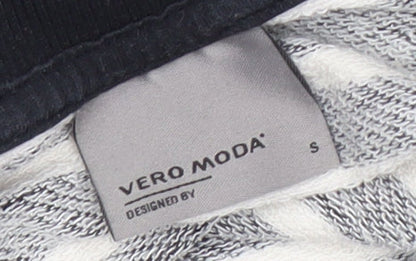 Vero Moda Women's Black Striped Pullover Sweatshirt S
