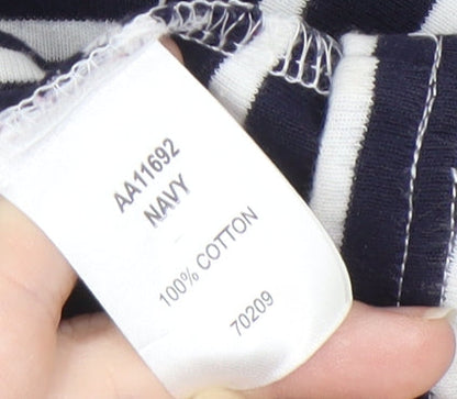 Icon Traders Women's Blue Striped Long Sleeve T-Shirt Size 14