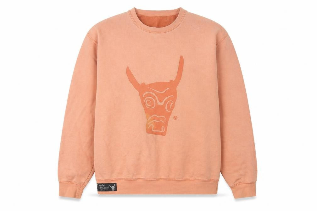 Mens UK Size L Ushi Orange Pullover Sweatshirt