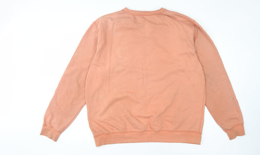 Ushi Men's Large Orange Graphic Pullover Sweatshirt