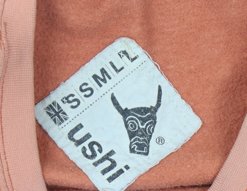 Ushi Men's Large Orange Graphic Pullover Sweatshirt